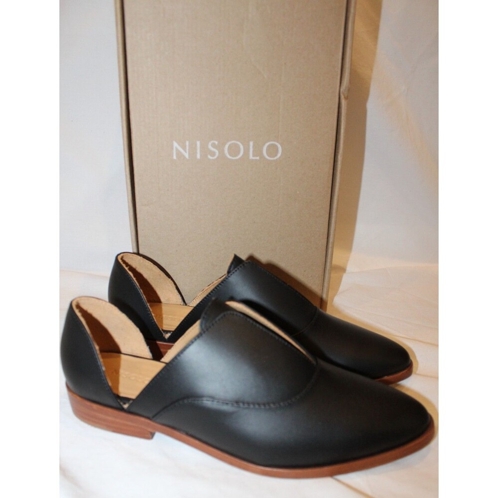 Nisolo Emma d’Orsay Slip On Oxford Flats Women's 9 BLACK NIB $170 CR